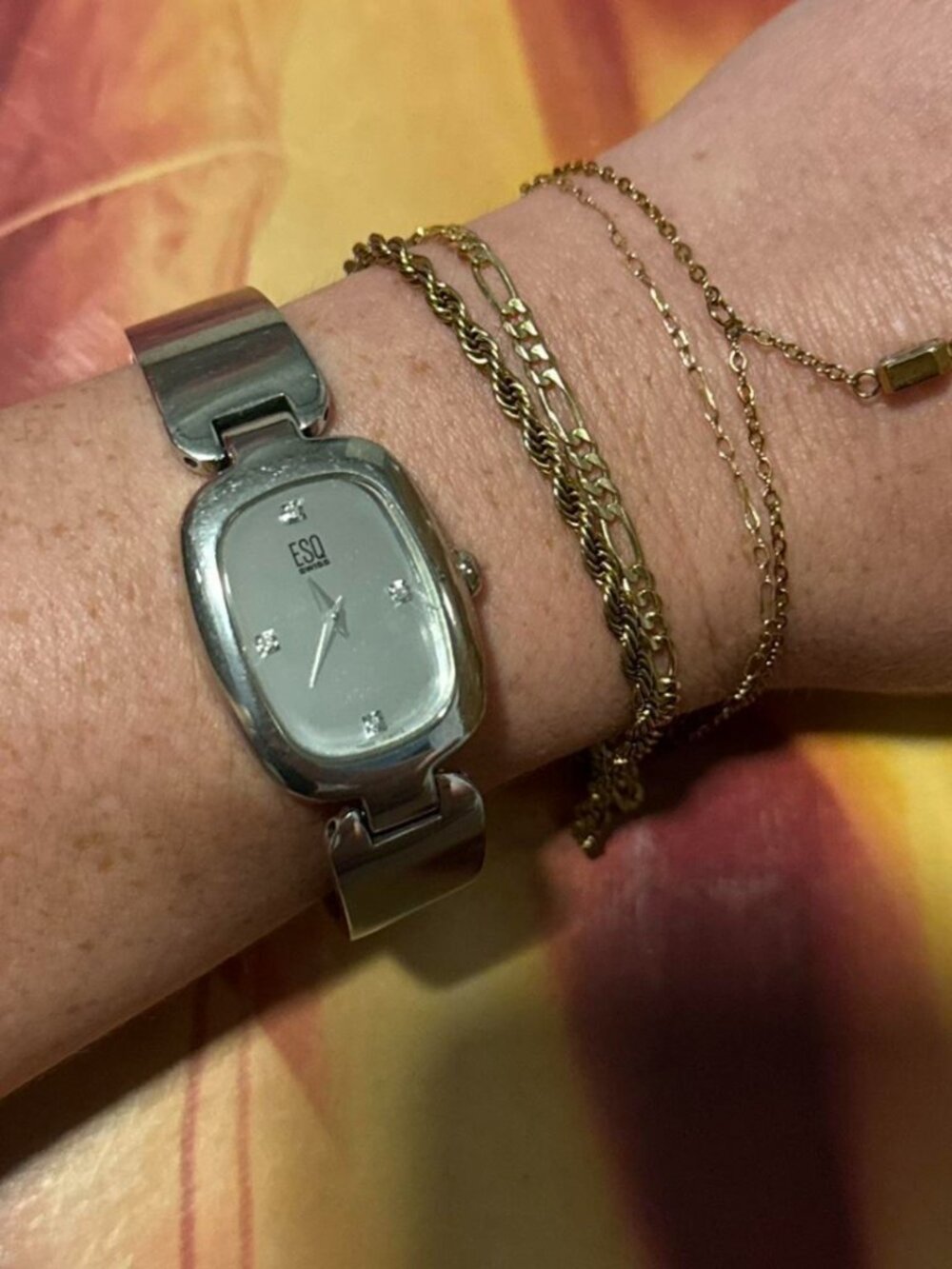 Esquire Women's Silver and Gold Watch